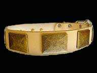 American Bulldog leather dog collar